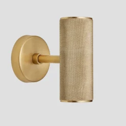 Knurled Edison Double Wall Light - Brass - Pre-order - Expected W/c 13th Of May -Industville Shop Holder Brass Industville Lighting Wall FabricFlex Knurled KN EDWL B ANGLED