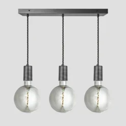 Sleek Large Edison Cluster Lights - 3 Wire - Pewter