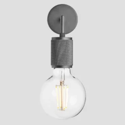Knurled Edison Wall Light - Pewter