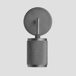 Knurled Edison Wall Light - Pewter -Industville Shop Holder Pewter Industville Lighting Wall FabricFlex Knurled KN EWL P FRONT ANGLE