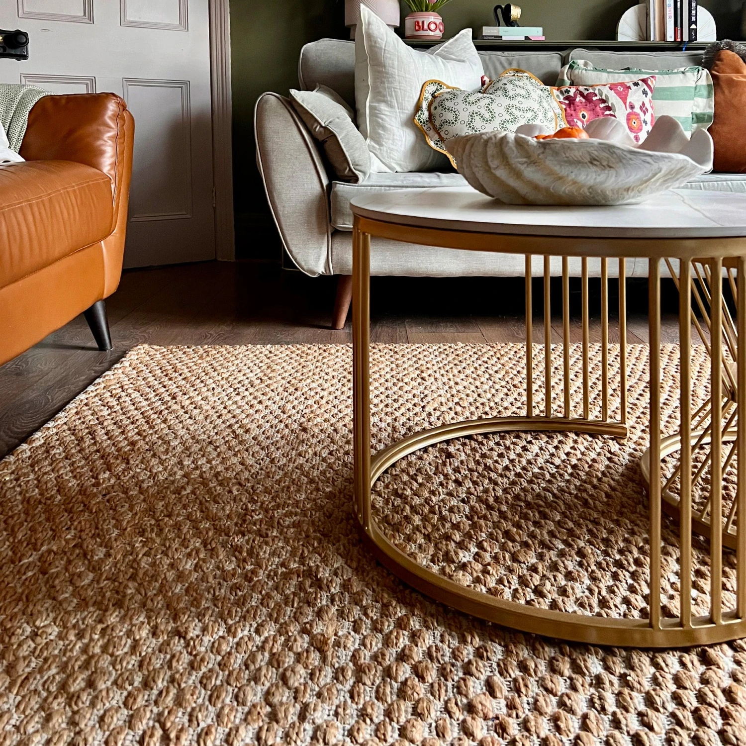 Hale Hand Woven Jute Rug - Natural & Cream 2 Hale Hand Woven Jute Rug - Natural & Cream - Image 2