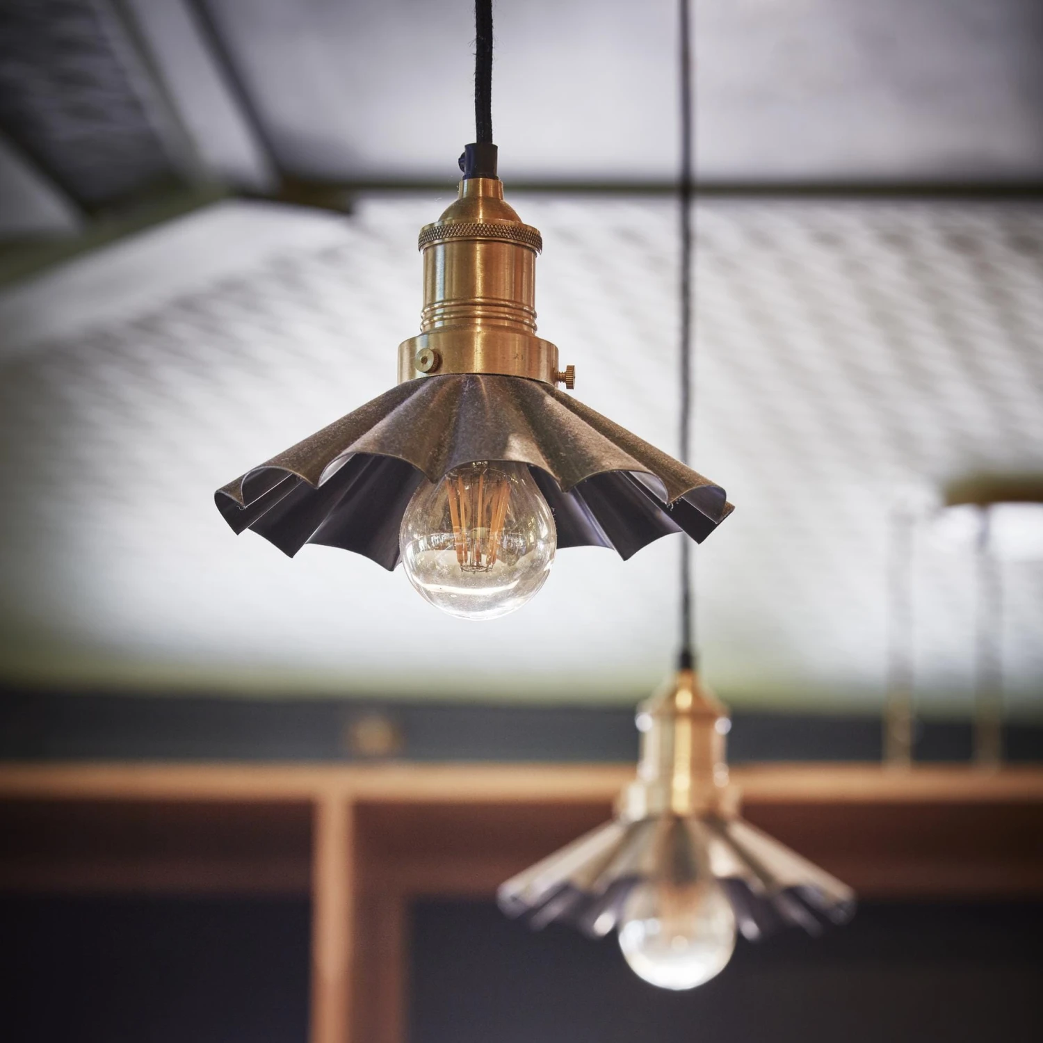 Brooklyn Umbrella Pendant - 8 Inch - Pewter 6 Brooklyn Umbrella Pendant - 8 Inch - Pewter - Image 6