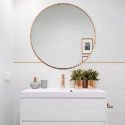 Urban Round Wall Mirror - 31 Inch - Copper Frame -Industville Shop Industville 31 inch Urban Round Wall Mirror with Copper Frame UR R WM31 C WebsiteSquare 1042x1042 b9967473 1207 4c32 8528 5373c788651d
