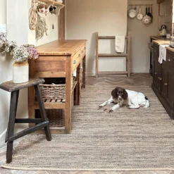 Fen Hand Woven Jute Rug - Natural & Dark Brown -Industville Shop Industville Fen Hand Woven Jute Rug RG 2 HWJ N DB L