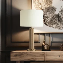 Knurled Pillar Table Lamp - Brass - Base Only