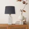 Marble Medium Ridge Table Lamp - White