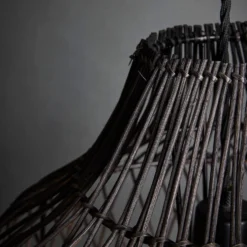 Coastal Rattan Ceiling Pendant Light - 14 Inch - Pear - Black 7 Coastal Rattan Ceiling Pendant Light - 14 Inch - Pear - Black -Industville Shop NaturalDetails 0087