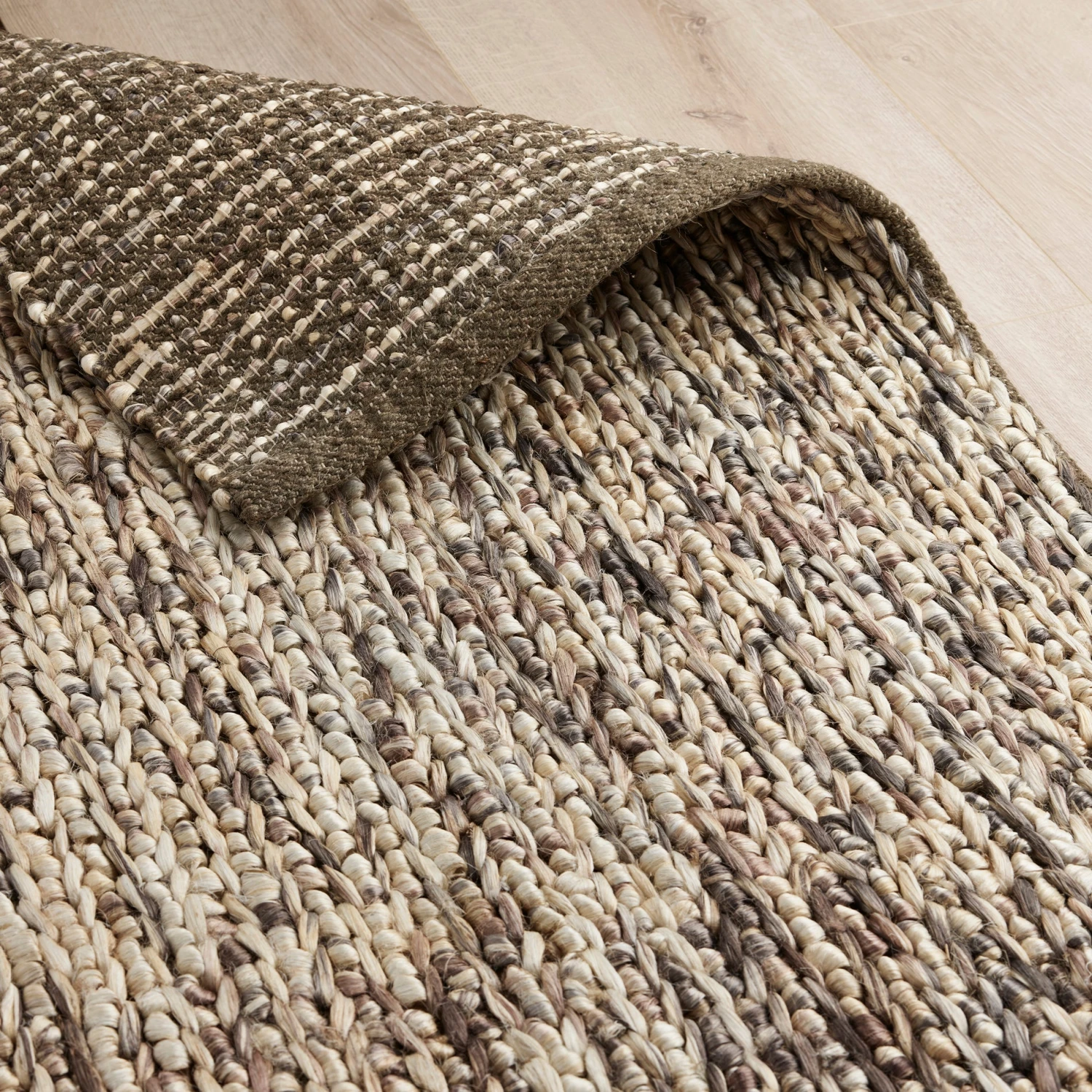 Dipton Hand Woven Jute Rug - Brown & Cream 1 Dipton Hand Woven Jute Rug - Brown & Cream