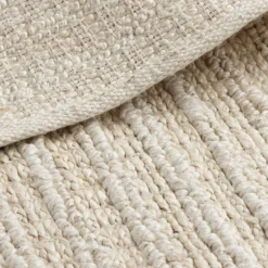 Eyton Hand Woven Jute Rug - Cream -Industville Shop Natural Eyton Handwoven Jute Cream Rug Industville RG 7 HWJ CR Fold Closeup