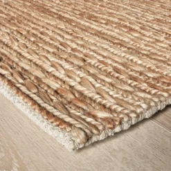 Goole Hand Woven Jute Rug - Natural & Cream -Industville Shop Natural Goole Handwoven Jute Natural Cream Rug Industville RG 13 HWJ N CR Corner