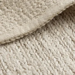 Nash Hand Woven Jute Rug - Cream -Industville Shop Natural Nash Handwoven Jute Cream Rug Industville RG 8 HWJ CR Fold Closeup