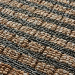 Oxnam Hand Woven Jute Rug - Natural & Teal -Industville Shop Natural Oxnam Handwoven Jute Natural Teal Rug Industville RG 16 HWJ N TL Detail