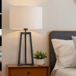 Ornate Tripod Table Lamp - Pewter - Base Only