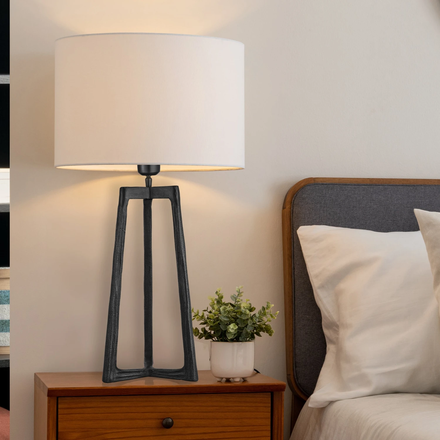 Ornate Tripod Table Lamp - Pewter - Base Only 1 Ornate Tripod Table Lamp - Pewter - Base Only