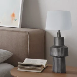 Ornate Tower Table Lamp - Pewter - Base Only