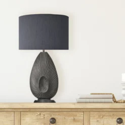 Ornate Tulip Table Lamp - Pewter - Base Only