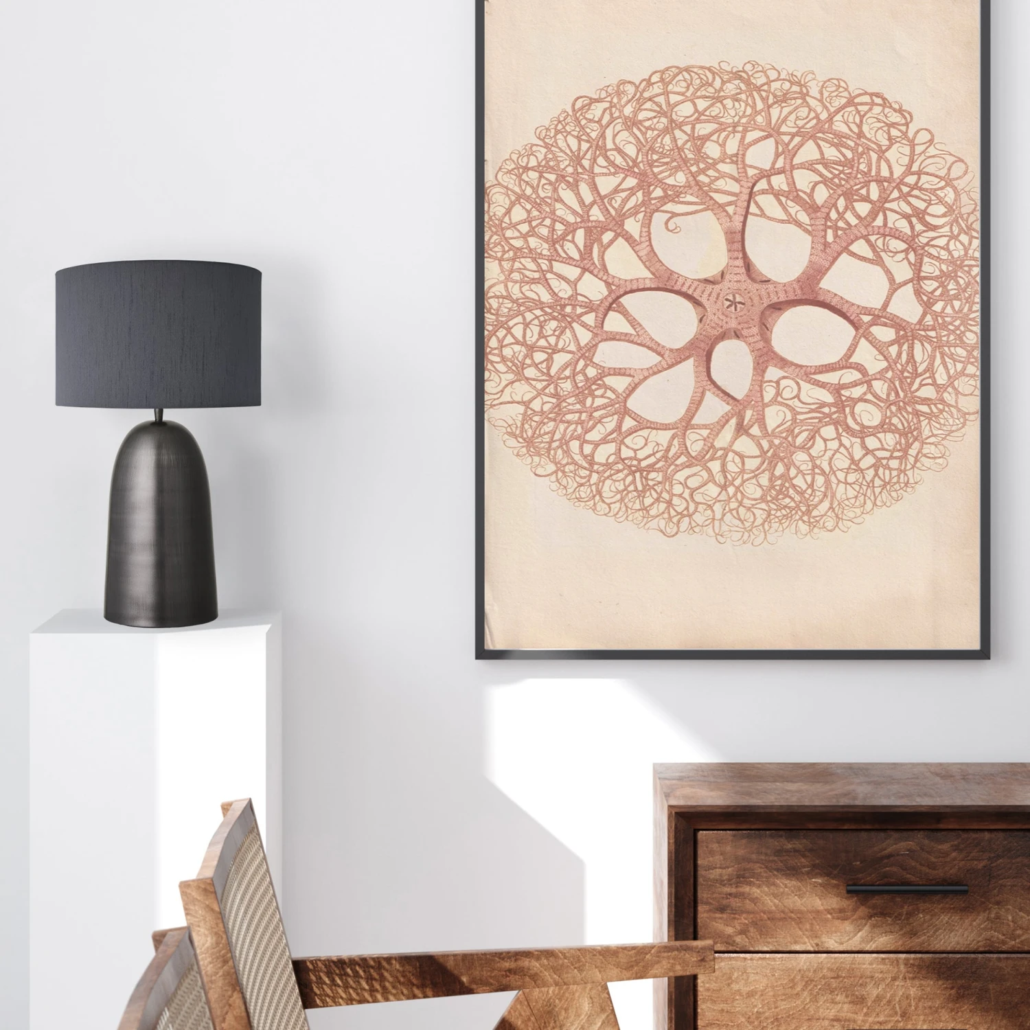 Pillar Geometric Bell Table Lamp - Pewter 2 Pillar Geometric Bell Table Lamp - Pewter - Image 2