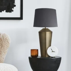 Pillar Geometric Cone Table Lamp - Brass - Base Only