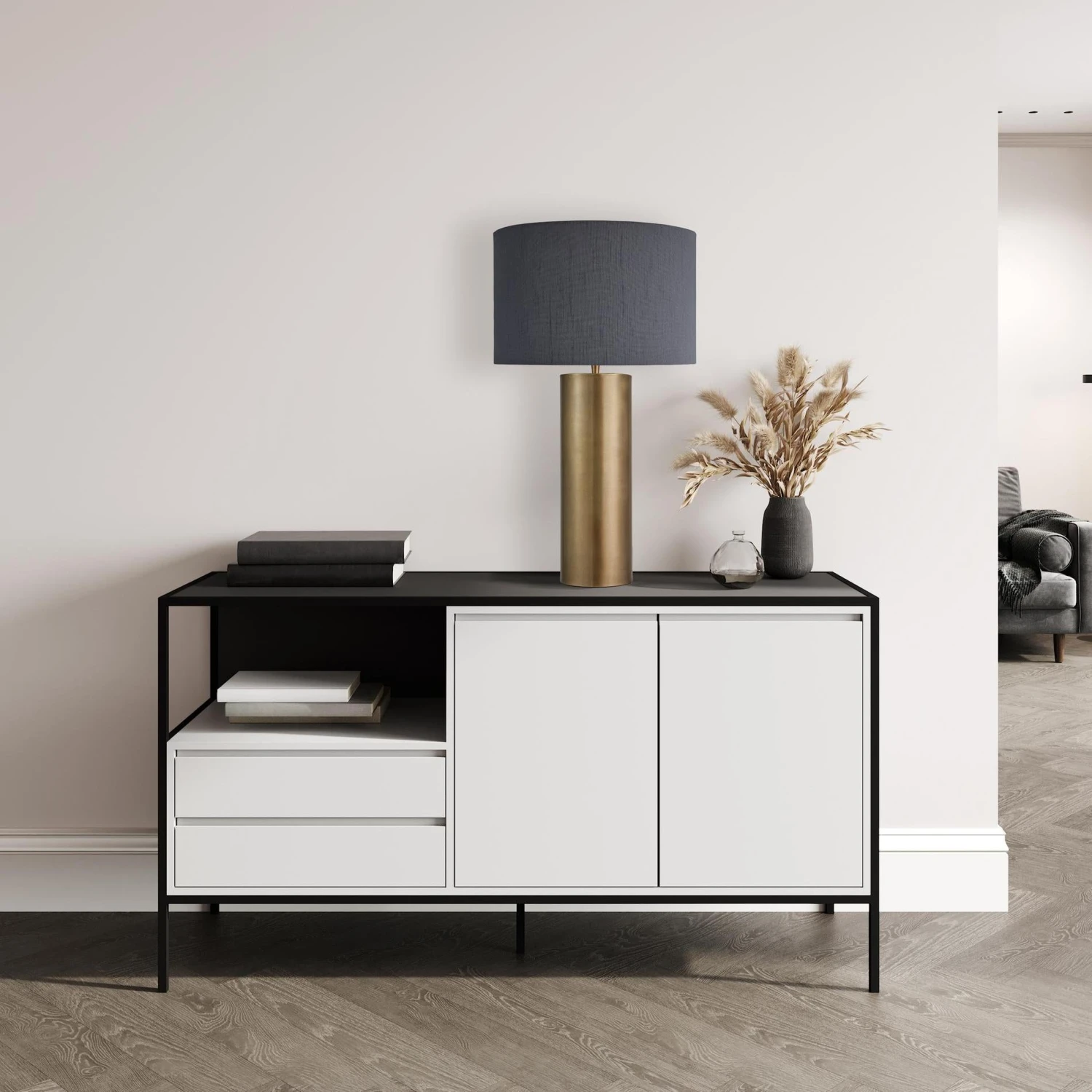 Pillar Cylinder Table Lamp - Brass 2 Pillar Cylinder Table Lamp - Brass - Image 2