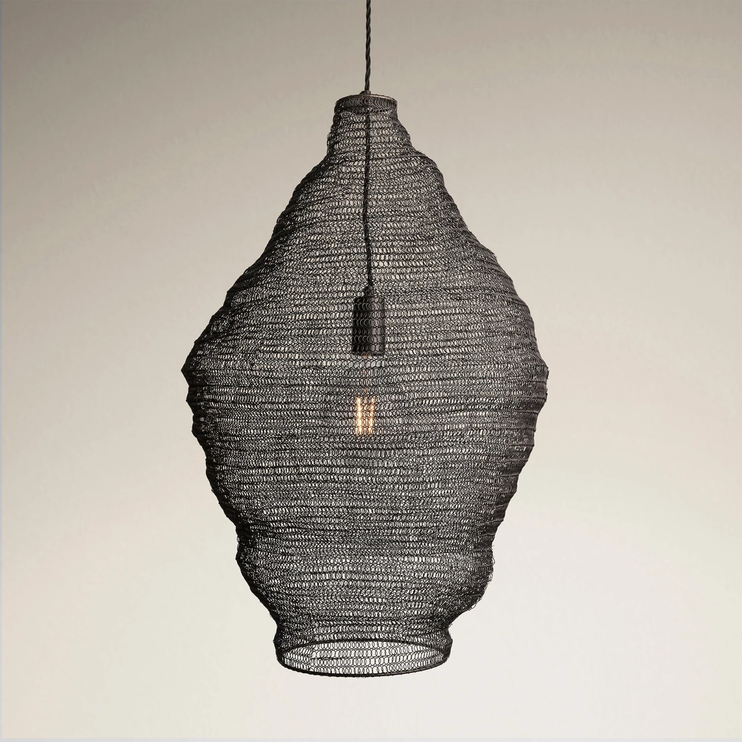 Beehive Wire Cage Metal Mesh Pendant Light - Diamond - Pewter 1 Beehive Wire Cage Metal Mesh Pendant Light - Diamond - Pewter