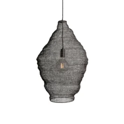 Beehive Wire Cage Metal Mesh Pendant Light - Diamond - Pewter 5 Beehive Wire Cage Metal Mesh Pendant Light - Diamond - Pewter -Industville Shop Pendant Pewter Industville Lighting Diamond Beehive BE WCMP DI P WhiteBG