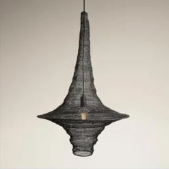 Beehive Wire Cage Metal Mesh Pendant Light - Spinner - Pewter