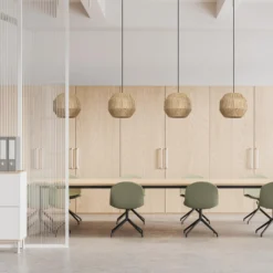 Raffia Ceiling Pendant Light - 16 Inch - Globe - Natural -Industville Shop RA GLP16 N INDUSTVILLE B2B OFFICE AdobeStock 633975791copy 1