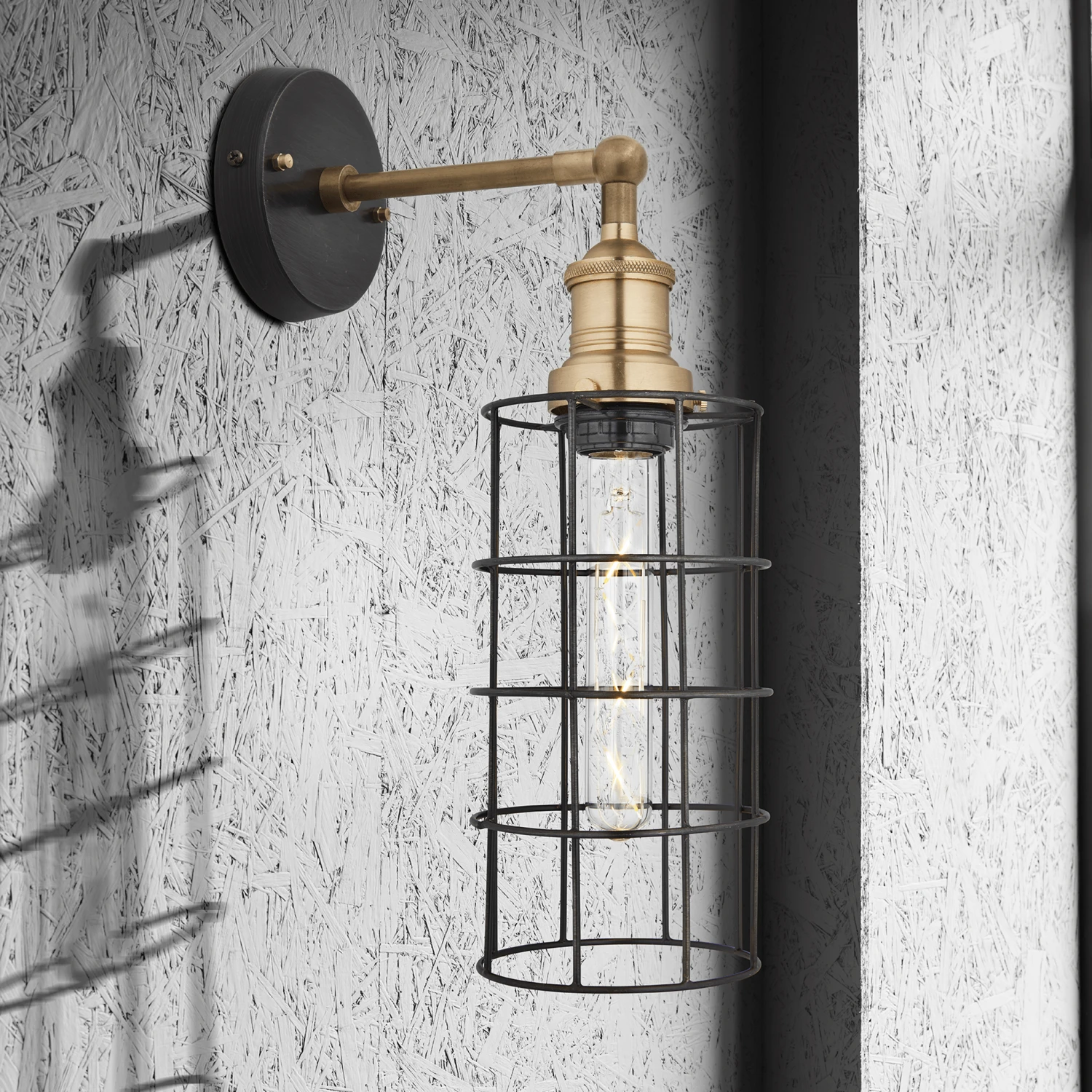 Brooklyn Wire Cage Wall Light - 5 Inch - Pewter - Cylinder 7 Brooklyn Wire Cage Wall Light - 5 Inch - Pewter - Cylinder - Image 7