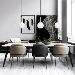 Sleek Cylinder Opal Glass Globe Pendant Light - 9 Inch 17 Sleek Cylinder Opal Glass Globe Pendant Light - 9 Inch -Industville Shop SL CY OGL GLP9 W BHINDUSTVILLEB2CDININGROOMAdobeStock