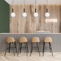 Sleek Cylinder Opal Glass Globe Pendant Light - 9 Inch 16 Sleek Cylinder Opal Glass Globe Pendant Light - 9 Inch -Industville Shop SL CY OGL GLP9 W BKHINDusTVILLEB2BCAFFEESHOPAdobeStock