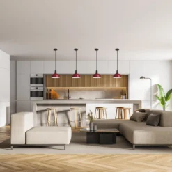 Sleek Dome Pendant - 8 Inch - Burgundy 9 Sleek Dome Pendant - 8 Inch - Burgundy -Industville Shop SL DP8 BU BKH INDUSTVILLE B2C KITCHEN LIVINGROOM AdobeStock 1