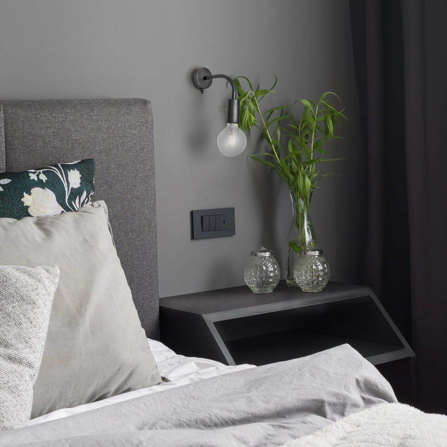 Sleek Edison Adjustable Wall Light - Pewter 3 Sleek Edison Adjustable Wall Light - Pewter - Image 3