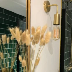 Sleek Edison Wall Light - Brass 26 Sleek Edison Wall Light - Brass -Industville Shop SL EWL B IndustvilleRESIDENTIALBATHROOM houseno2 2