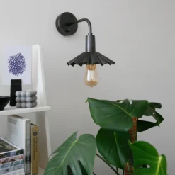 Sleek Umbrella Wall Light - 8 Inch - Pewter -Industville Shop SL UWL8 P PH INDUSTVILLE B2C PLANTS DECORS industville