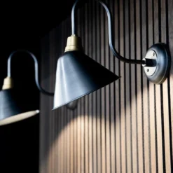 Swan Neck Cone Wall Light - 8 Inch - Pewter - Pre-order - Expected W/c 20th Of May -Industville Shop SN CWL8 P INDUSTVILLE B2B HOTEL BAR RESTAURANT OwenAssociates owenassociatesinteriors 1
