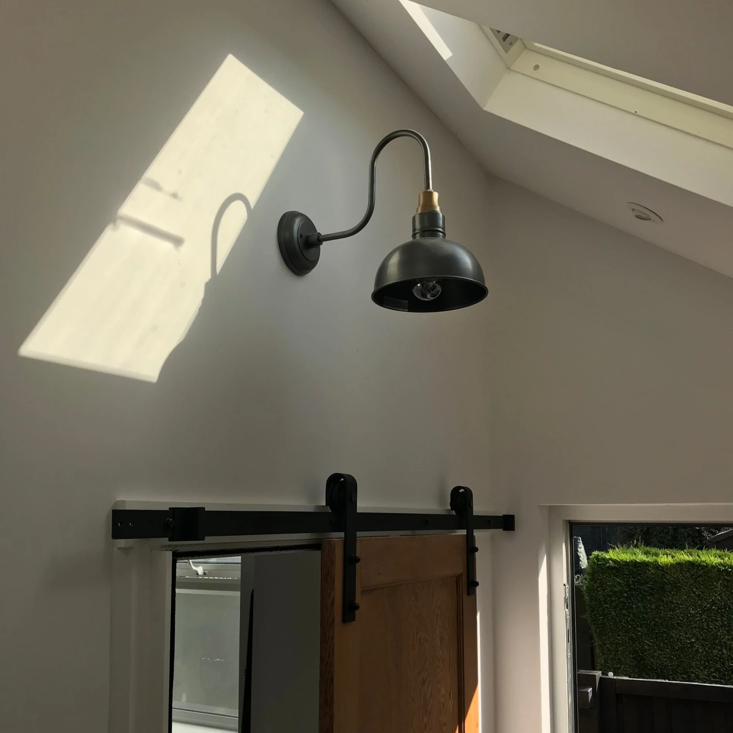 Swan Neck Dome Wall Light - 8 Inch - Pewter 3 Swan Neck Dome Wall Light - 8 Inch - Pewter - Image 3