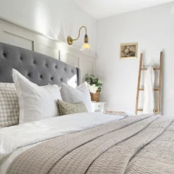 Swan Neck Glass Funnel Wall Light - 7 Inch - Brass -Industville Shop SN GLFWL7 B BEDROOM allabout thehome 1