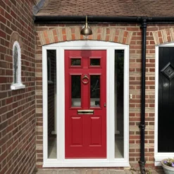 Swan Neck Outdoor & Bathroom Dome Wall Light - 8 Inch - Brass -Industville Shop SN IP65 DWL8 B BH INDUSTVILLE B2C OUTDOOR semi.detached.life 2