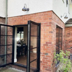 Swan Neck Outdoor & Bathroom Dome Wall Light - 8 Inch - Pewter & Copper -Industville Shop SN IP65 DWL8 CP PH INDUSTVILLE B2C OUTDOORS wallsandwine 2