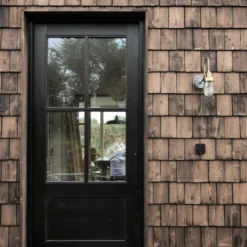 Swan Neck Outdoor & Bathroom Wall Light - Brass - Tube Glass -Industville Shop SN IP65 Industville RESIDENTIAL OUTDOOR 2020Architects thehouseinthehollow 3