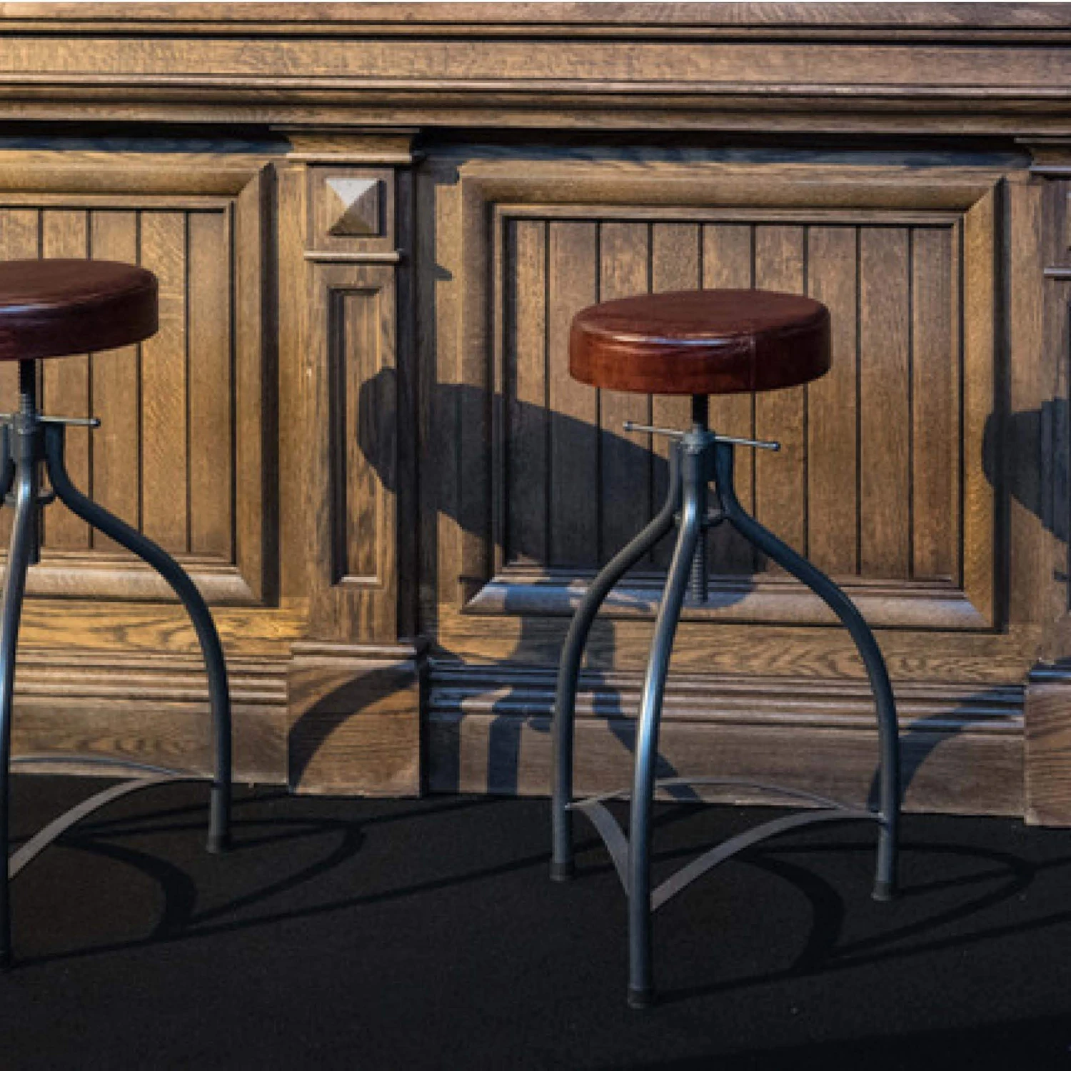 Cooper Leather & Metal Adjustable Bar Stool - 34 Inch 4 Cooper Leather & Metal Adjustable Bar Stool - 34 Inch - Image 4