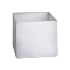 Cube - Small - White Dupion Silk - Lampshade Only