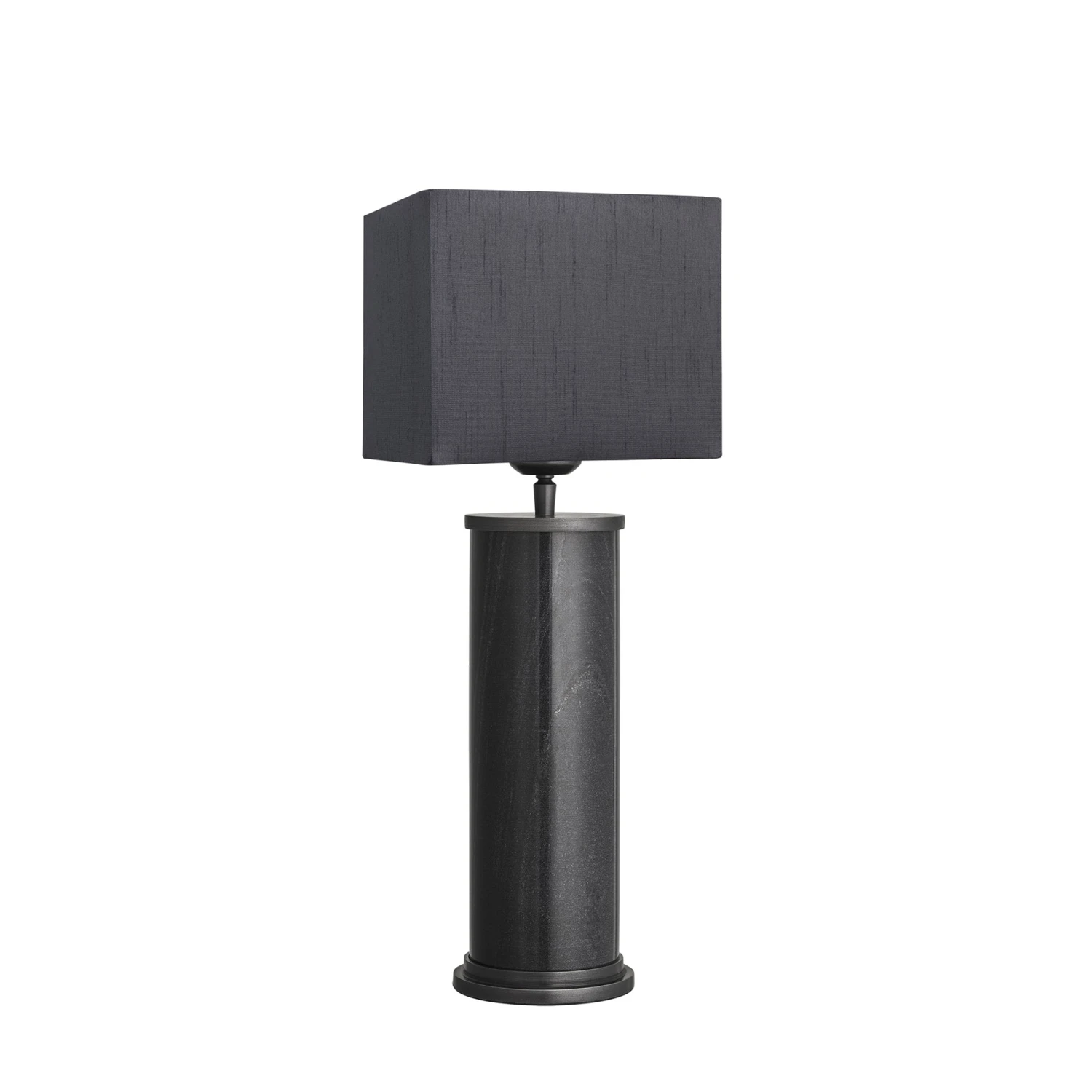 Marble Pillar Cylinder Table Lamp - Black & Pewter 6 Marble Pillar Cylinder Table Lamp - Black & Pewter - Image 6