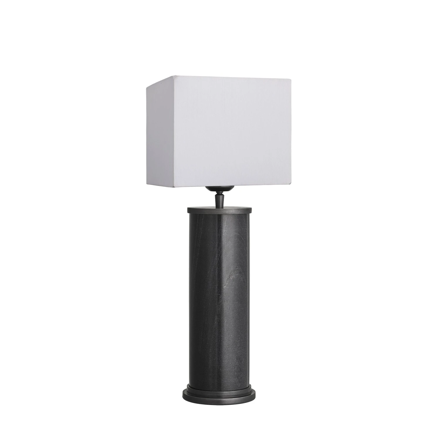 Marble Pillar Cylinder Table Lamp - Black & Pewter 4 Marble Pillar Cylinder Table Lamp - Black & Pewter - Image 4