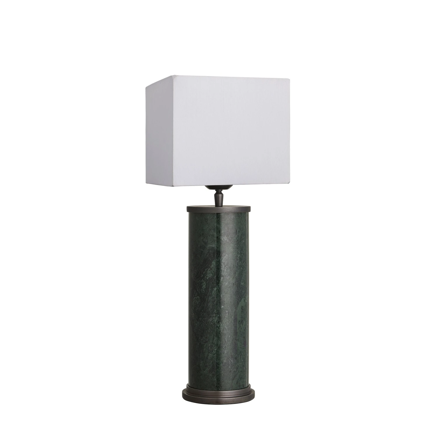 Marble Pillar Cylinder Table Lamp - Green & Pewter 6 Marble Pillar Cylinder Table Lamp - Green & Pewter - Image 6