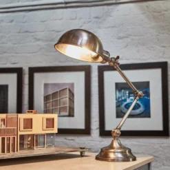 Brooklyn Pharmacy Adjustable Dome Table Lamp - 7 Inch - Gunmetal -Industville Shop Table Lamp Office 8855 SM