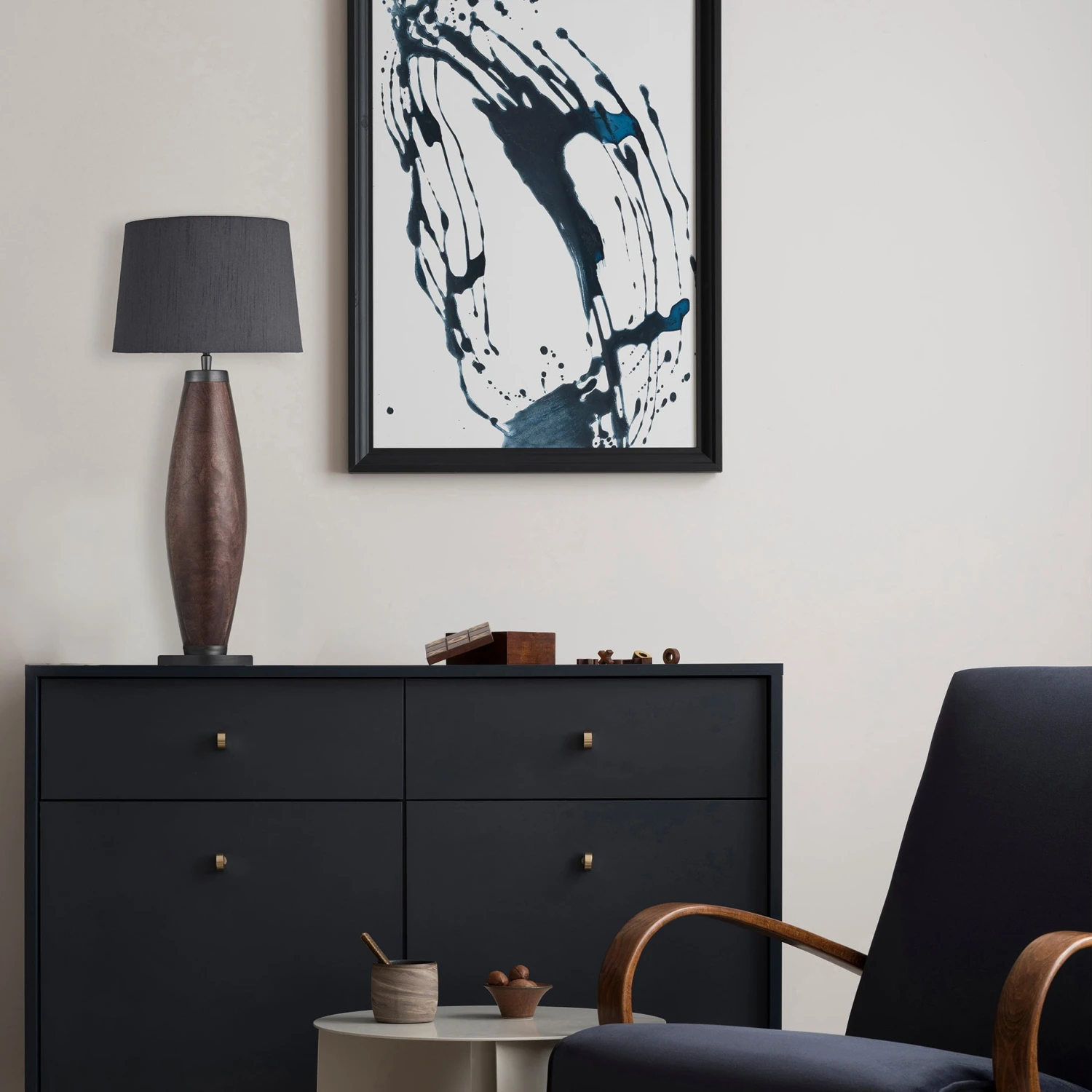 Wooden Geometric Pillar Table Lamp - Walnut - Expected W/c 29th Of July 2 Wooden Geometric Pillar Table Lamp - Walnut - Expected W/c 29th Of July - Image 2