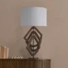 Wooden Geometric Polygon Table Lamp - Walnut - Base Only