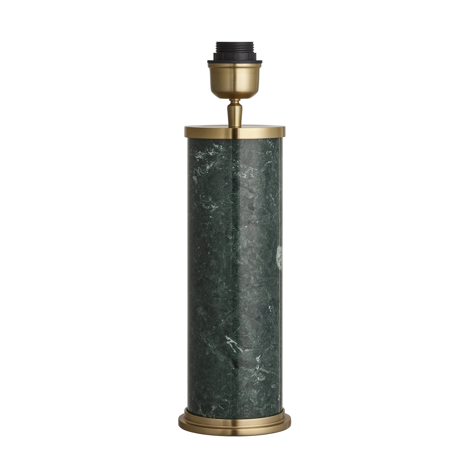 Marble Pillar Cylinder Table Lamp - Green With Brass - Base Only - Image 2
