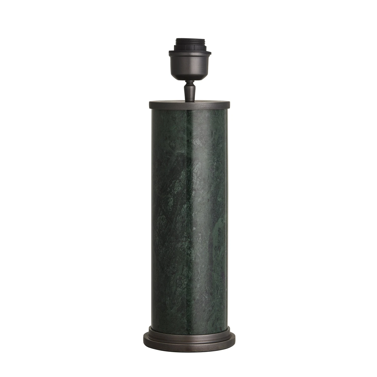 Marble Pillar Cylinder Table Lamp - Green With Pewter - Base Only